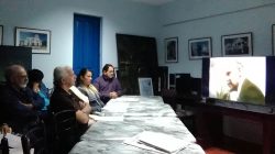 En la primera jornada de actividades los participantes apreciaron un corto audiovisual sobre la Revolución de Octubre. (Foto: Francisnet Díaz Rondón)