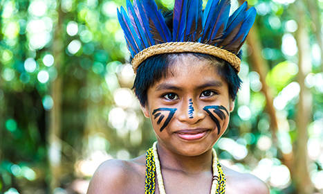 indigenous boy in the Amazon