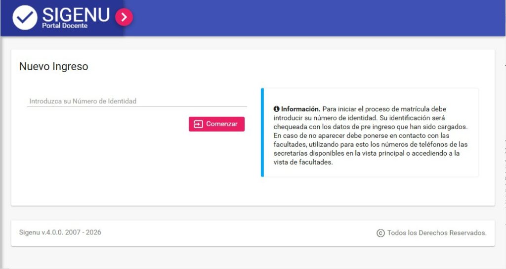 Espacio para insertar el número de identidad.